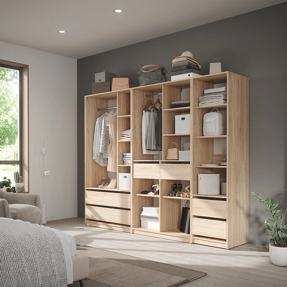 Armadio Elmo Sonoma 100 x 200 cm Set di 3 Vicco