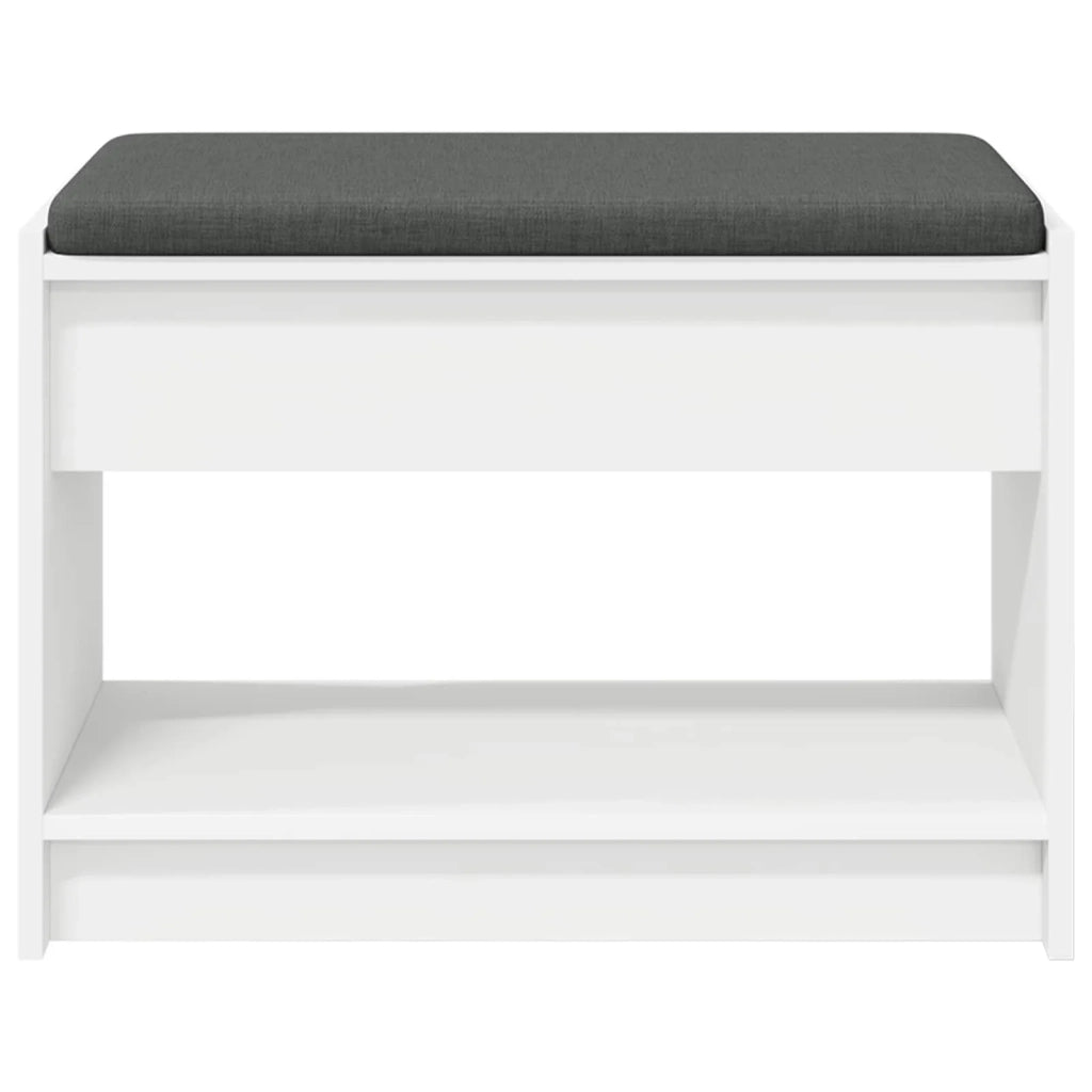 Panca per ingresso con cuscino Bianco 63 x 38 x 45 cm