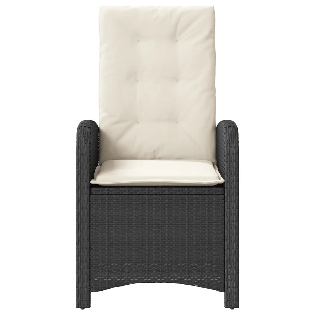 Set da Bistrò 3 pz con Cuscini Nero in Polyrattan