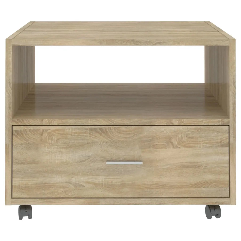 Tavolino da Salotto-Tavolino da soggiorno-Tavolo Rovere Sonoma 55x55x40 cm Legno Multistrato