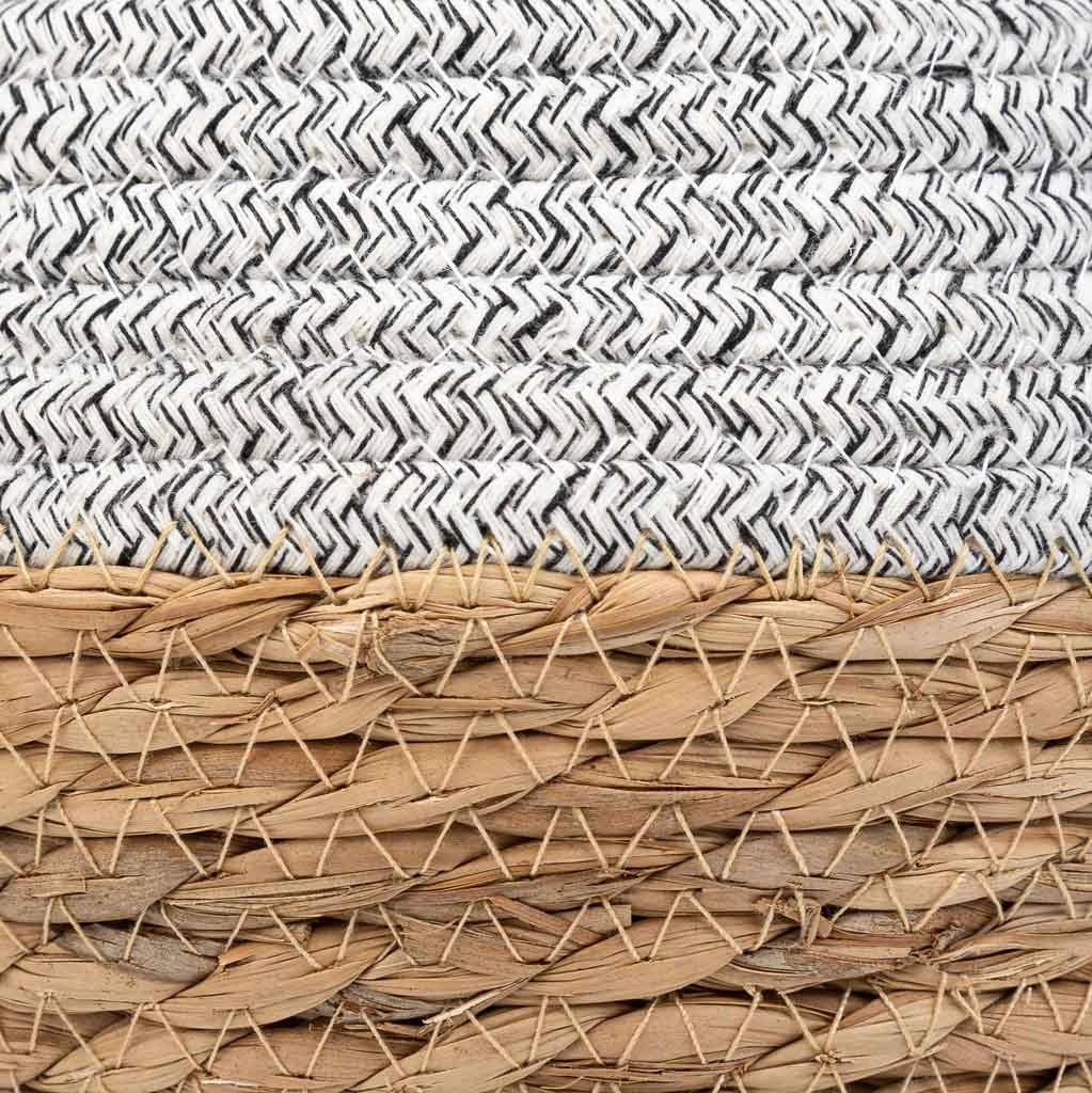 Cesto in fibra naturale e cotone grigio d18x13/16,5h