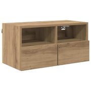 Mobile TV da Parete | Armadietto TV | Mobile Porta TV Rovere artigianale 60 x 30 x 30 cm