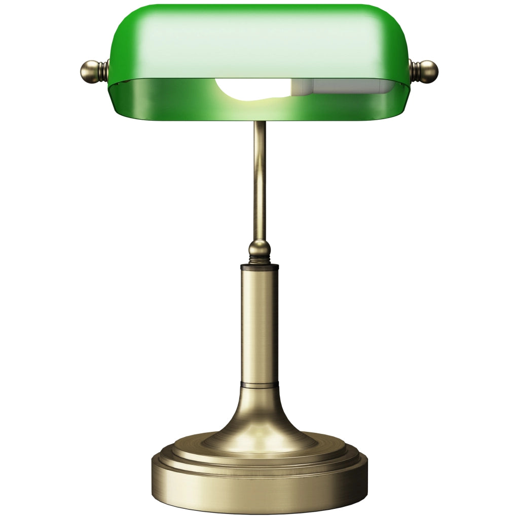 Lampada da Tavolo Banquier ¨C Xylo ¨C E27 verde con paralume regolabile