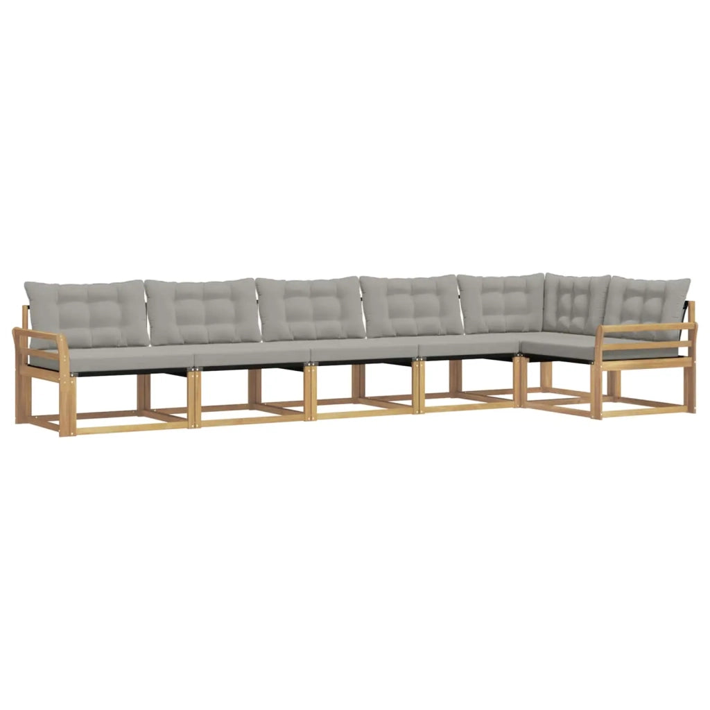 Set di divani da esterno 6 pz Bianco e Grigio Chiaro 3388733