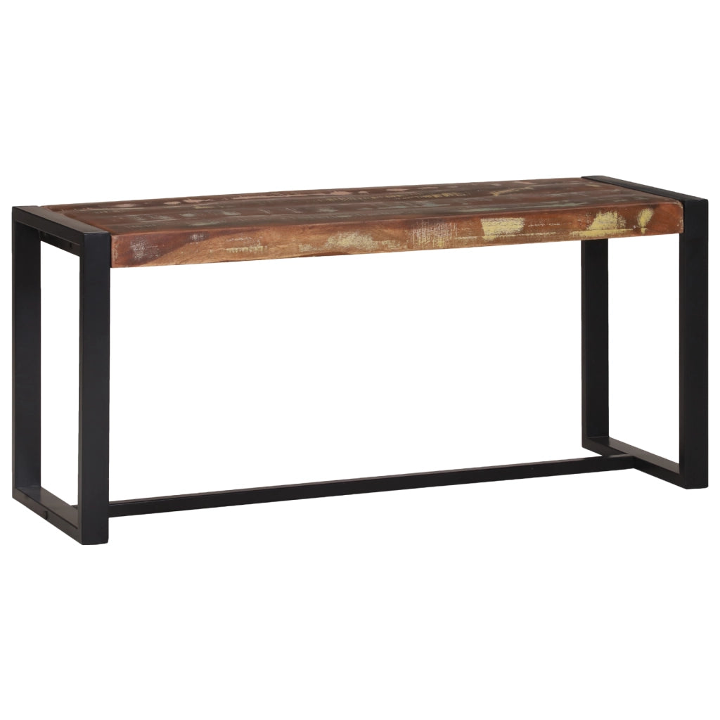 panchina Multicolore 100x35x45 cm Legno Massello di Recupero