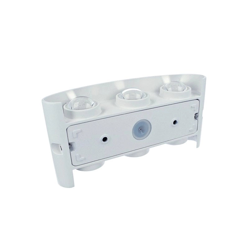 Applique Led Da Parete 6W Caldo 3000K Carcassa Bianca Doppio Illuminazione Up-Down IP54 SKU-218613