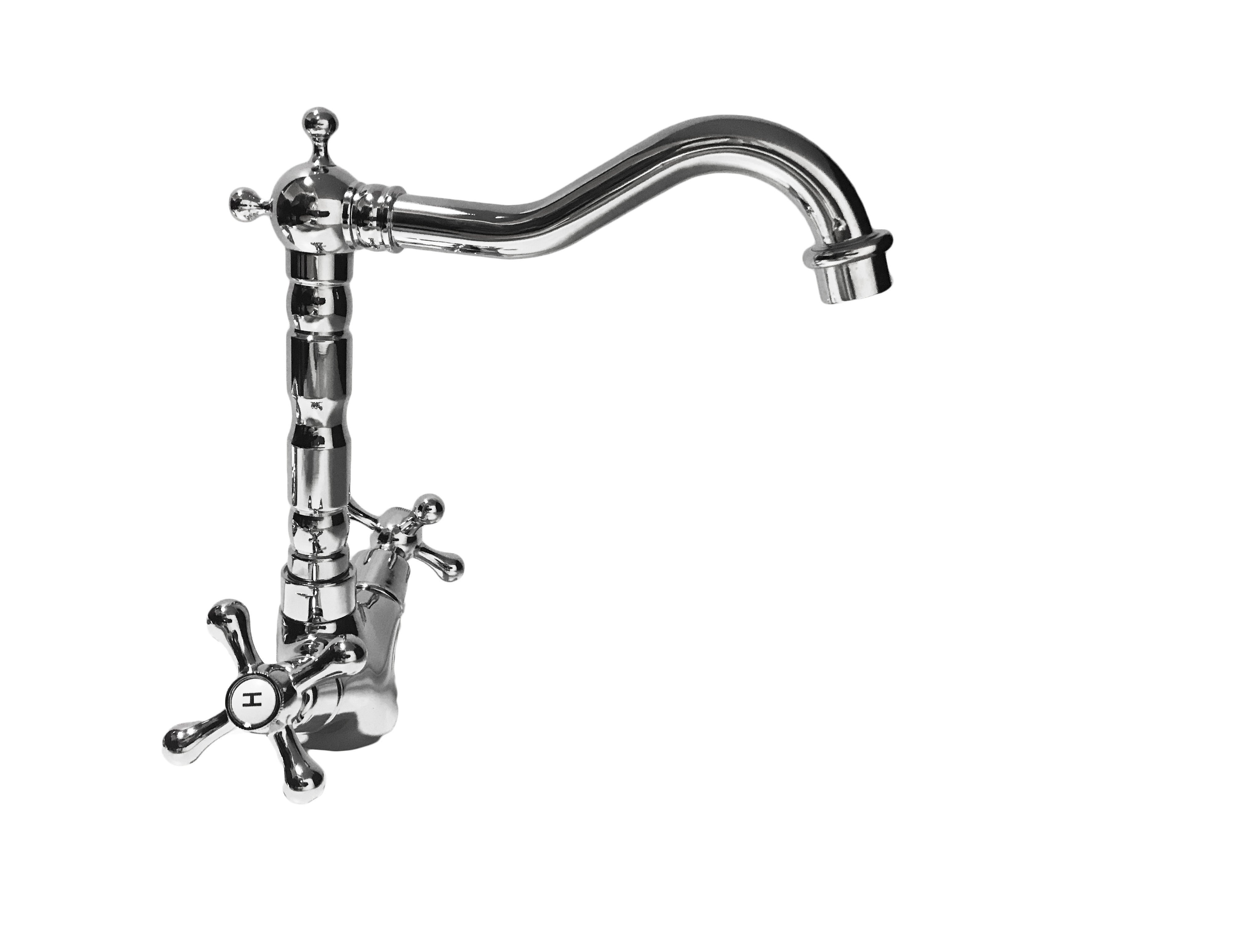 Rubinetto artistico vintage per bagno o cucina, belle epoque maniglia a stella