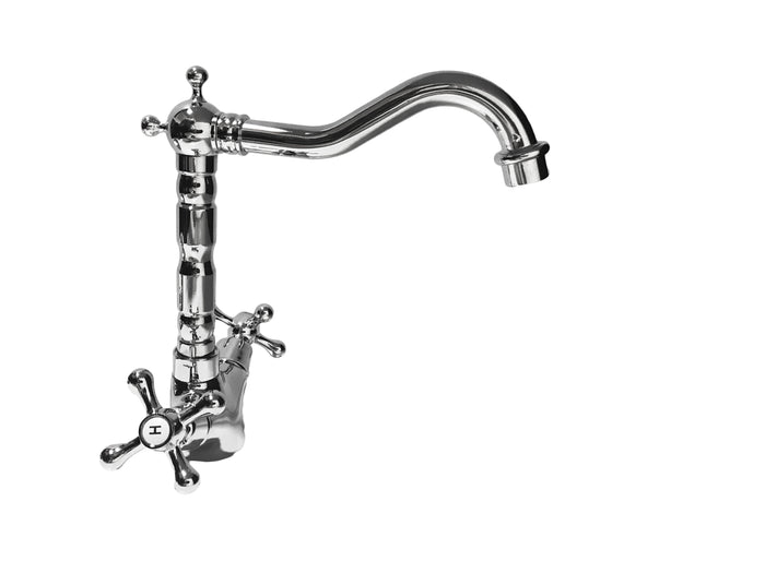 Rubinetto artistico vintage per bagno o cucina, belle epoque maniglia a stella