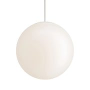 Sferis Lampada a sospensione Sfera in vetro opale satinato, montatura in policarbonato trasparente, diametro 40 cm, altezza totale 325 cm, 230V