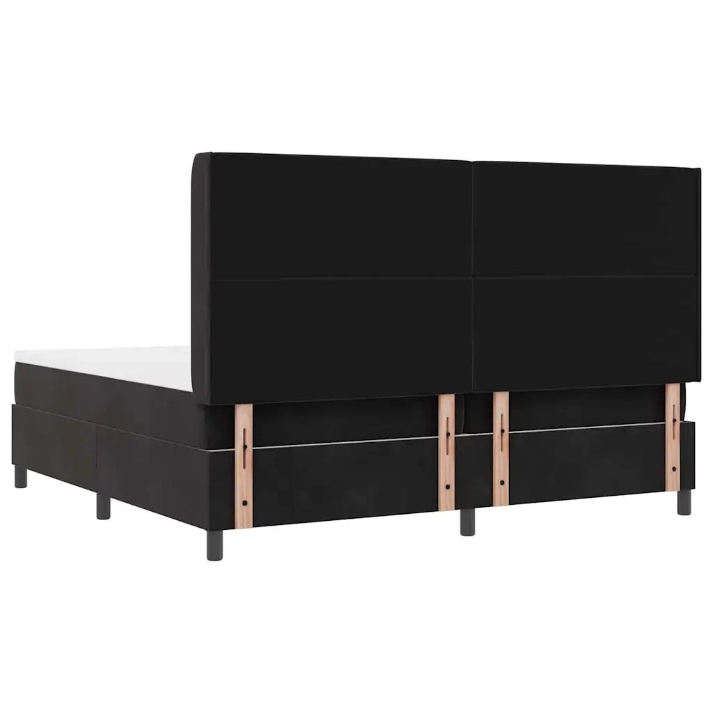 Letto a molle con materasso Nero 200 x 200 cm Velluto 3341974