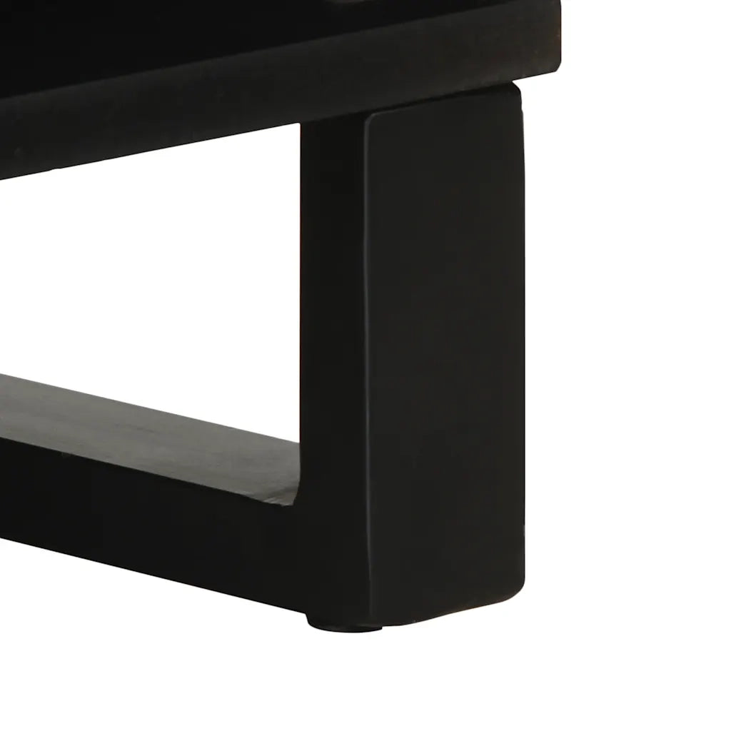 Credenza-Buffet-Armadio da cucina Nera 80x33x75 cm in Legno Massello di Mango
