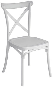 Sedia Impilabile da Giardino 47x55x90 cm in Polipropilene Bianca
