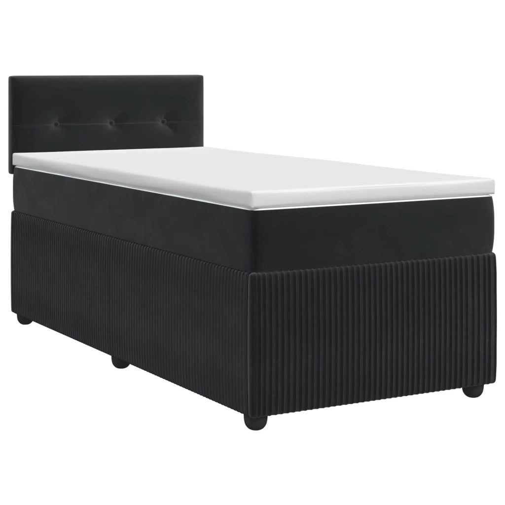 Letto box spring con materasso Nero 80 x 200 cm Velluto 3451567