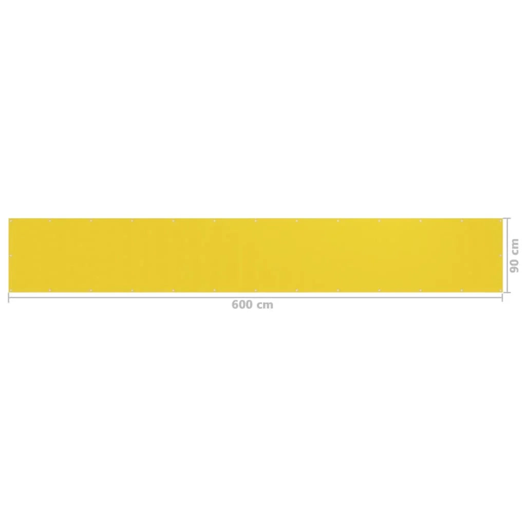 Schermo per balcone schermo per la privacy 90 x 600 cm HDPE giallo 02_0010205