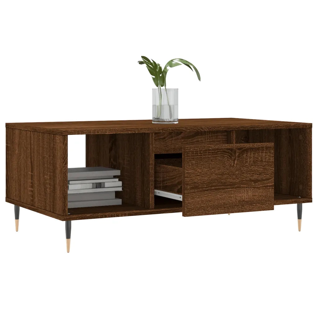 Tavolino da Salotto Rovere Marrone 90x50x36,5 cm in Multistrato 830587