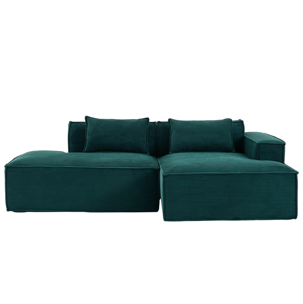 Divano imbottito 235 cm in poliestere verde retrò HAVRYA