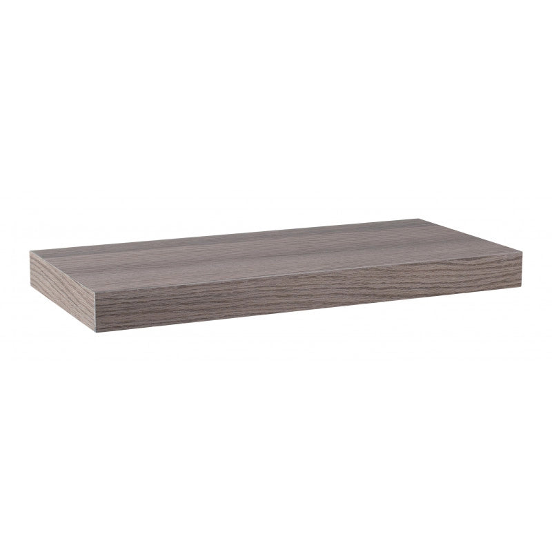 Mensola da Muro, Mensola Tamburata, Scaffale Legno, Mensola da Parete, Noce Grigio, 50x23x3,8 cm - Minerva