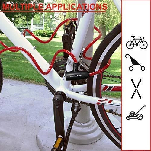 MASTER LOCK 8127EURDPRO antifurto per bicicletta Blu, Rosso, Trasparente 1800 mm