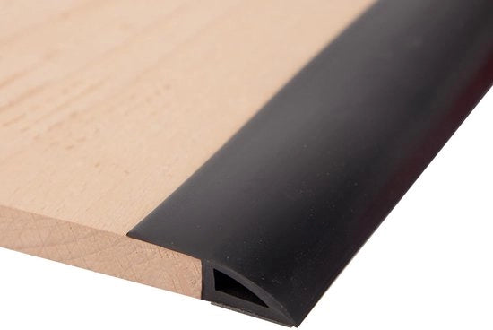 Profilo di transizione 1M in PVC autofibroso, striscia di transizione, striscia di soglia, profilo di transizione autofibroso, profilo di regolazione dell'altezza della soglia, altezza compresa tra 7-10 mm (nero)