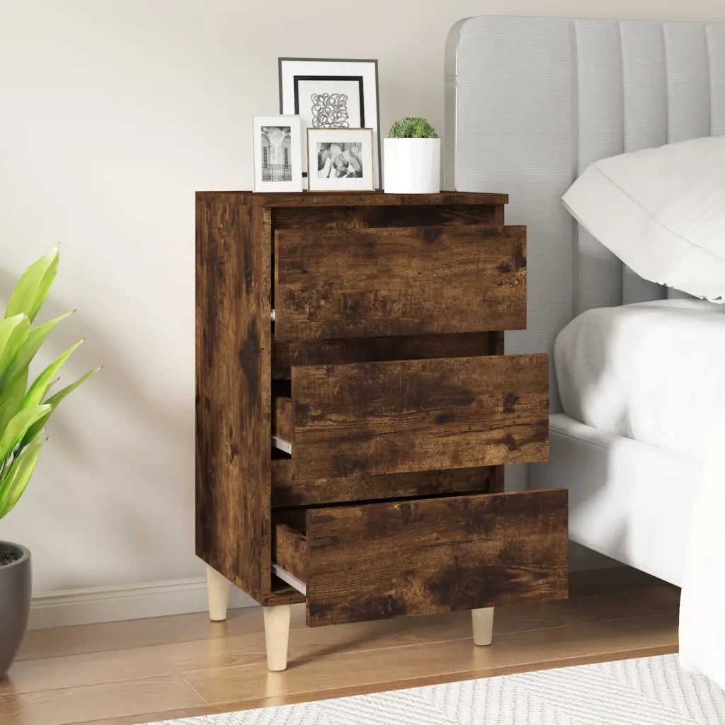 Comodino Rovere Fumo 40x35x70 cm Legno Multistratocod mxl 102295