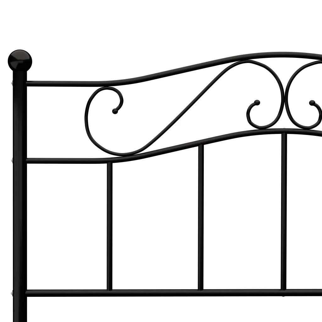 Letto matrimoniale | Letto per adulti | Giroletto Nero in Metallo 140x200 cm