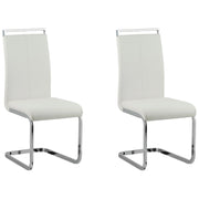 Set di 2 sedie da pranzo bianche con sedile imbottito in ecopelle con schienale alto per sale conferenze a sbalzo moderne