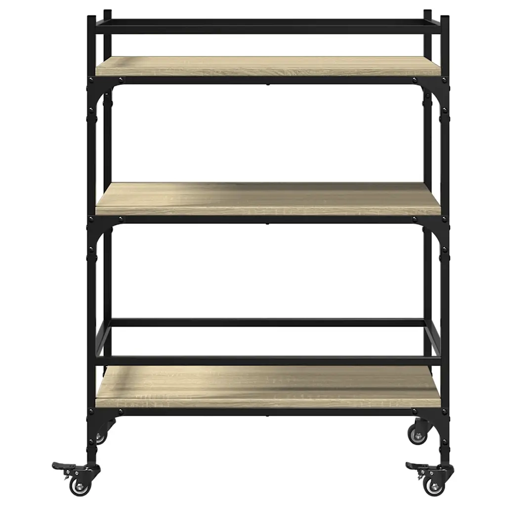 Carrello da Cucina Rovere Sonoma 65x40x86,5cm Legno Multistrato CFW5298375