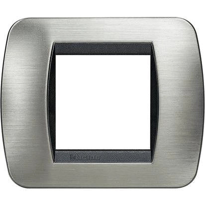 Living Int. - Placca 2 posti acciaio spazzolato - L4802ACS