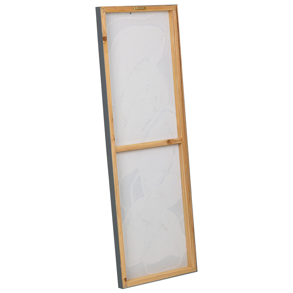 Quadro dipinto a mano con rilievo grigio 30x90x3h