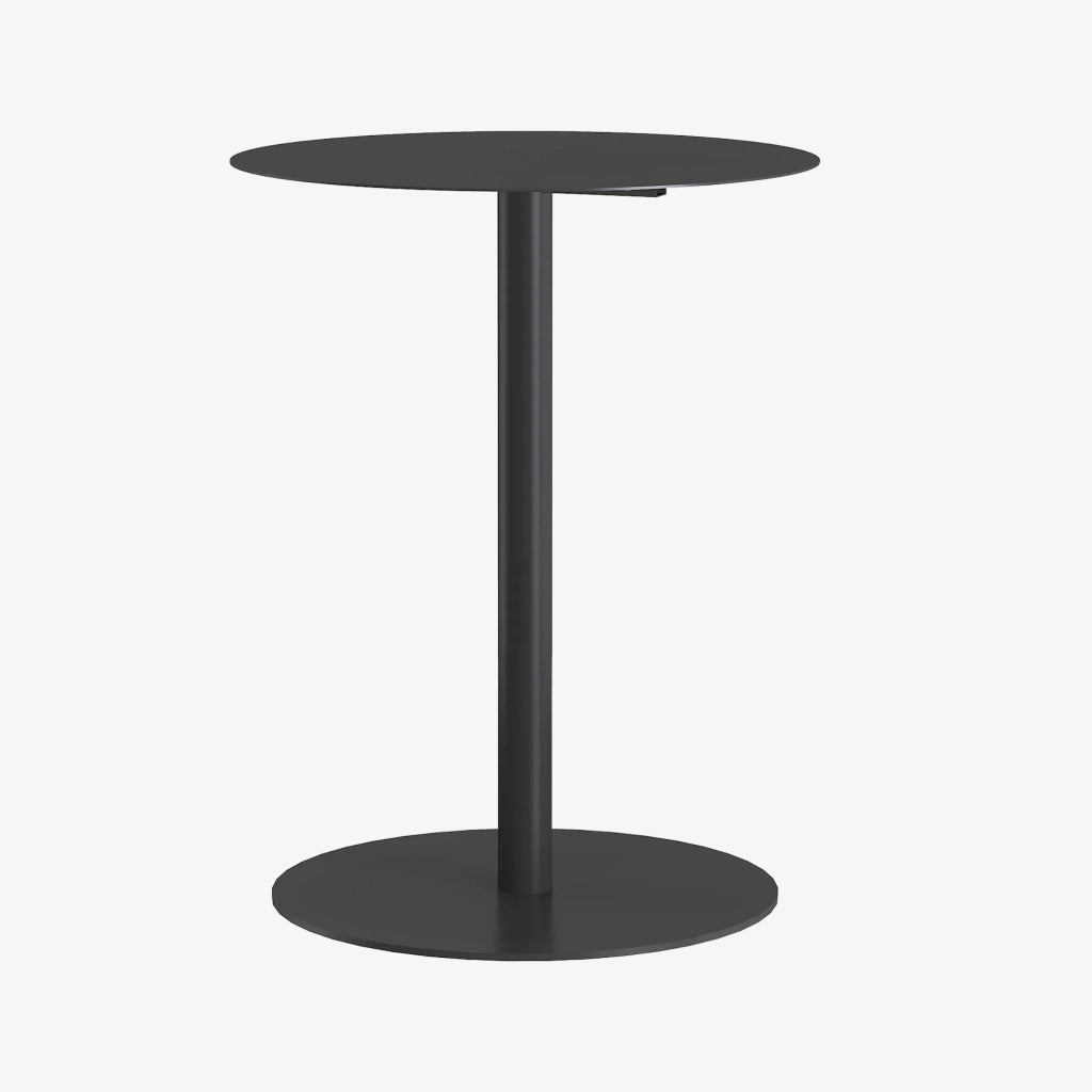 Tavolino Laterale da Divano Nastätten Metallo Piano Rotondo - Nero opaco [en.casa]
