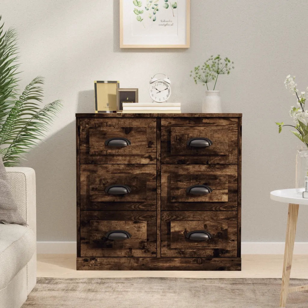 Credenza Rovere Fumo 70x35,5x67,5 cm in Legno Multistrato 816437