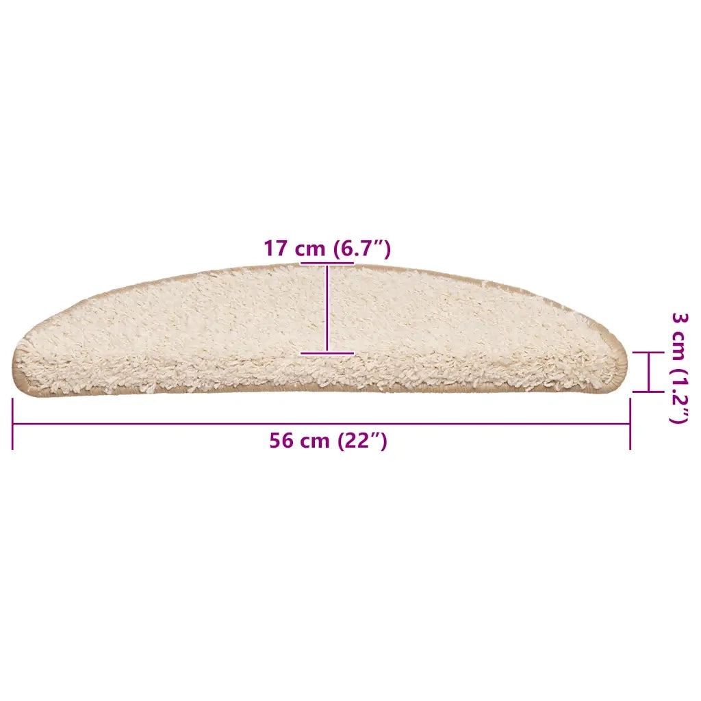 Tappetini per scale 20 pz 56x17x3 cm Crema Semicircolari