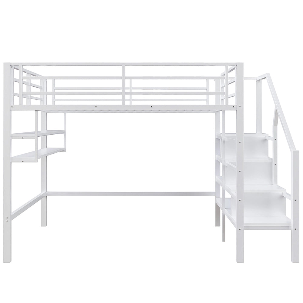 Letto a castello 140x200cm - Xylo - bianco, spazio vestizione, ripiani
