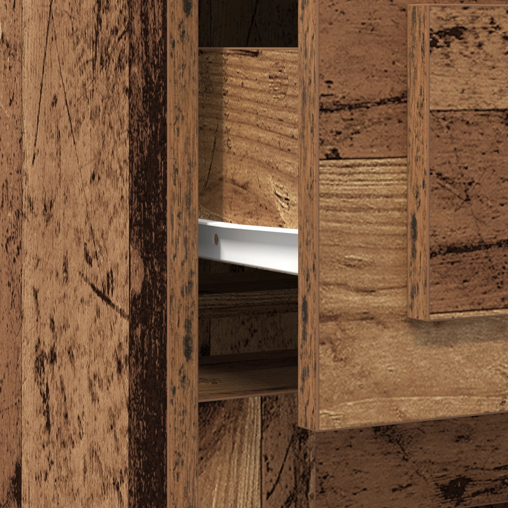 Scrivania  con ripostiglio in legno antico 50x115x75 cm in legno ingegnerizzato