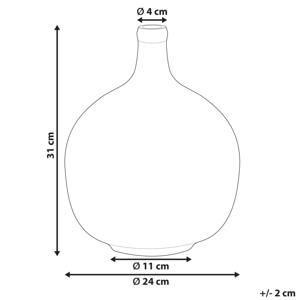 Vaso per fiori in vetro blu 31 cm decorativo fatto a mano rotondo a forma di bocciolo da tavolo Decorazione per la casa Design moderno