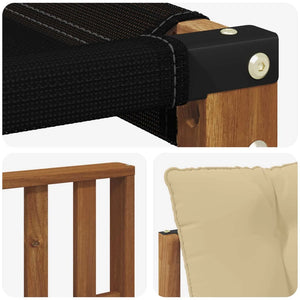 Set di divani da esterno con cuscino 5 pcs Naturale e Beige 3369456