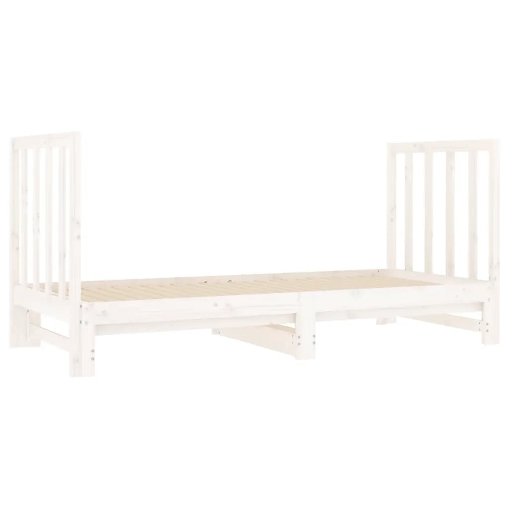 Dormeuse Estraibile Bianca 2x(90x190) cm Legno Massello di Pino 3124768