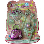 Trade Shop - Set Principessa Del Cuore Beauty Corona Collana Borsetta Anelli Gioco Bambina -