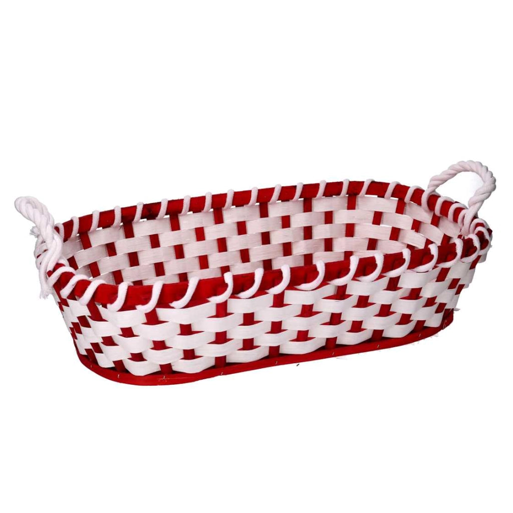 Cesta vimini rosso rettangolare cm46x36h13