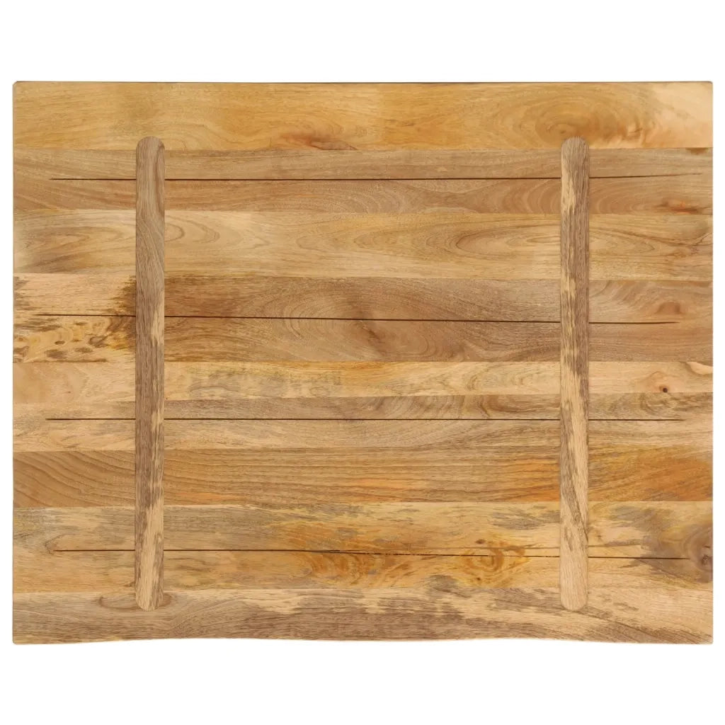Piano Tavolo | Superficie Tavolo | Piano Scrivania 100x80x2,5 cm Bordi Vivi Legno di Mango Grezzo