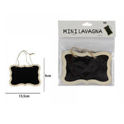Trade Shop - Set 2 Mini Lavagnette In Ardesia Segnaposti Da Appendere Lavagna Memo 53922a -