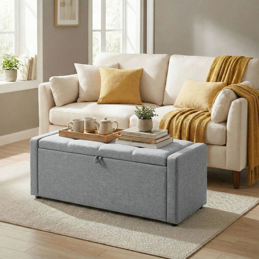 Pouf Contenitore Grigio Chiaro ¨C Zephmum ¨C 122x48x44