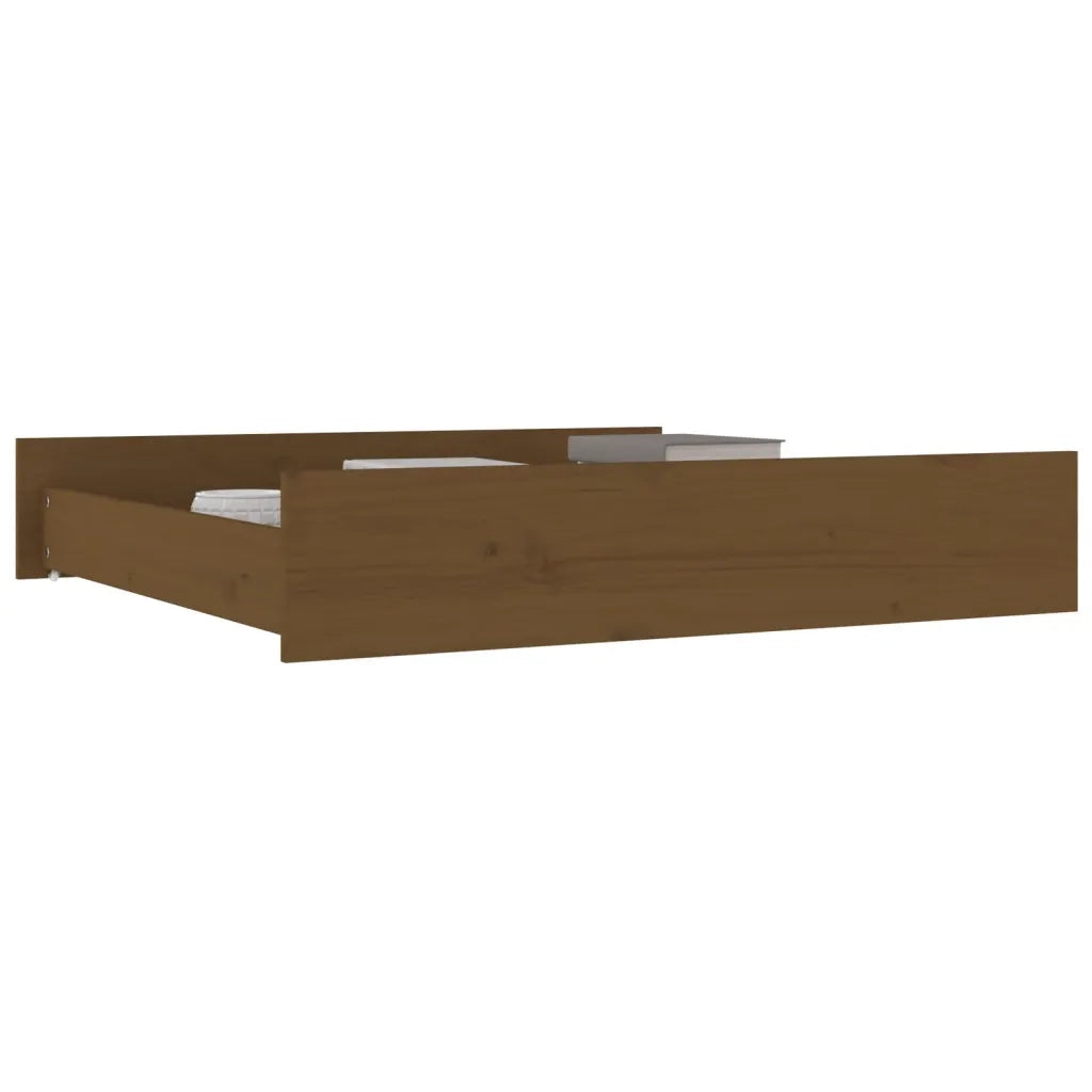 Cassetti per Letto 2pz Marrone Ambra in Legno Massello di Pino 814992