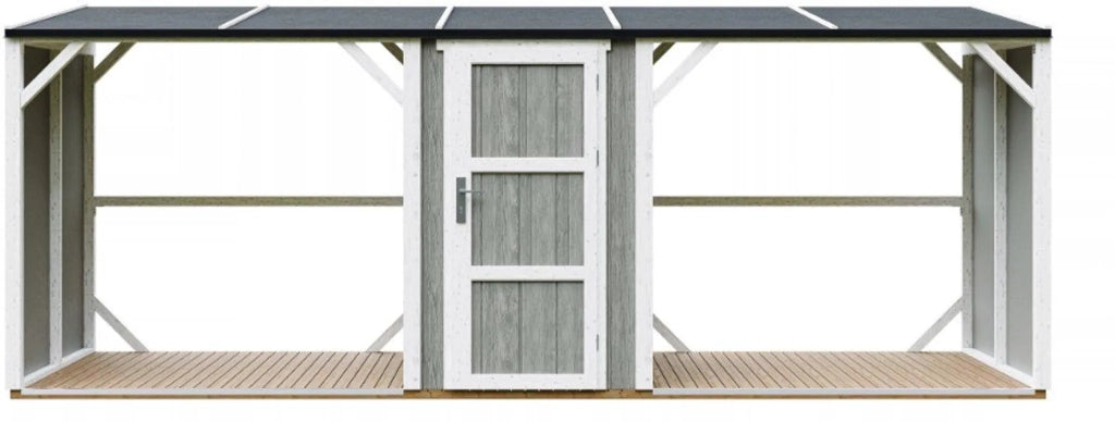 TIMBELA M986-TUNDRA GREY Legnaia Doppia con Ripostiglio 6,49 m²