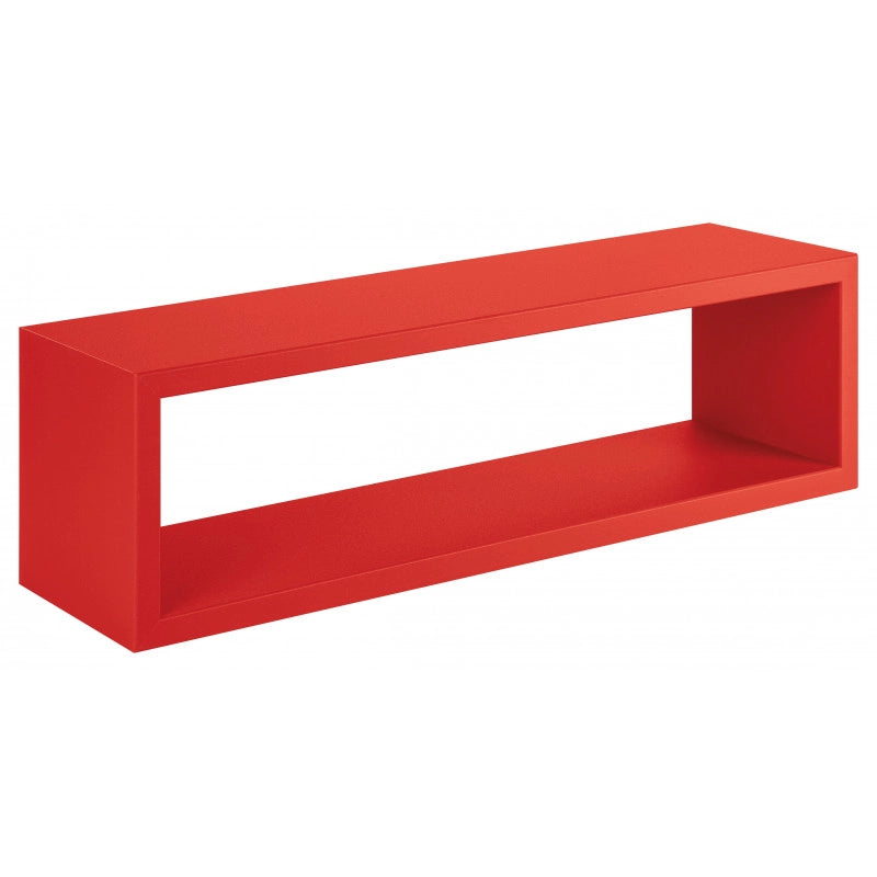 Mensola da Muro Regolo, Pensile Bagno, Mensola da Parete, Scaffale da Parete, 60x17 p15.5 cm, Rosso - Made in Italy