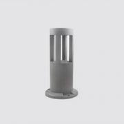 Trade Shop - Lampada Da Terra Segnapasso Grigio Da Giardino Ip65 In Alluminio Vetro 12w Es59 -