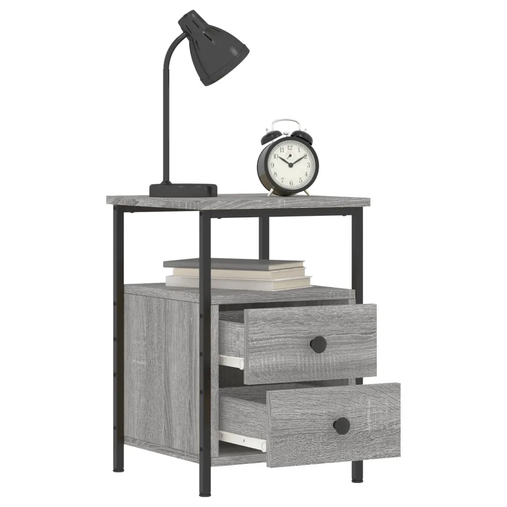 Comodino Grigio Sonoma 34x35,5x50 cm in Legno Multistrato 826019