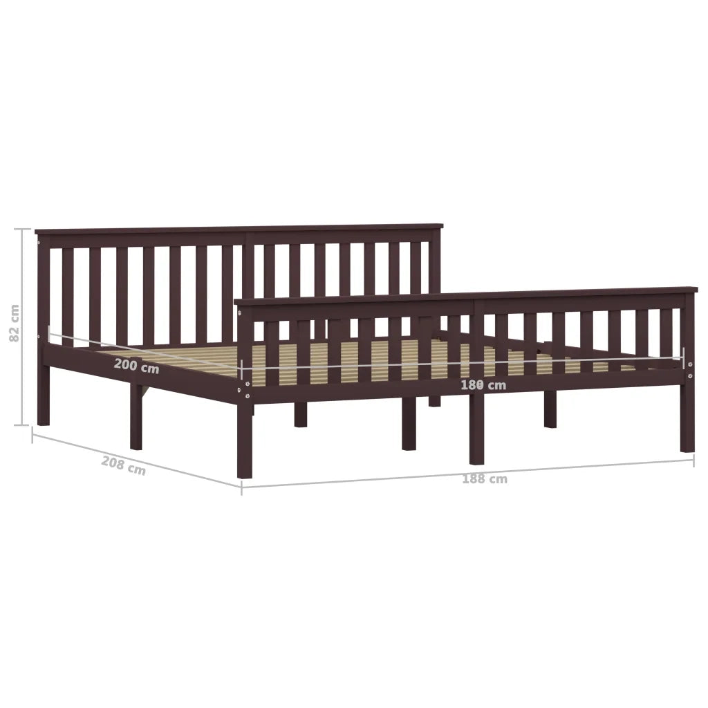 Giroletto senza Materasso Marrone Scuro 180x200 cm Legno Pino 283237