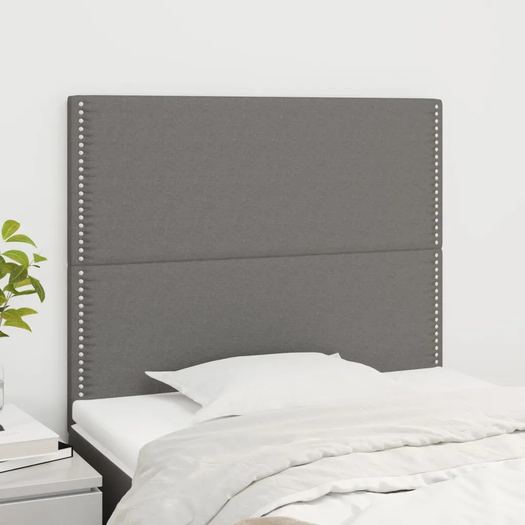 Testiera | Testata Grigio Scuro 90x5x118/128 cm Tessuto