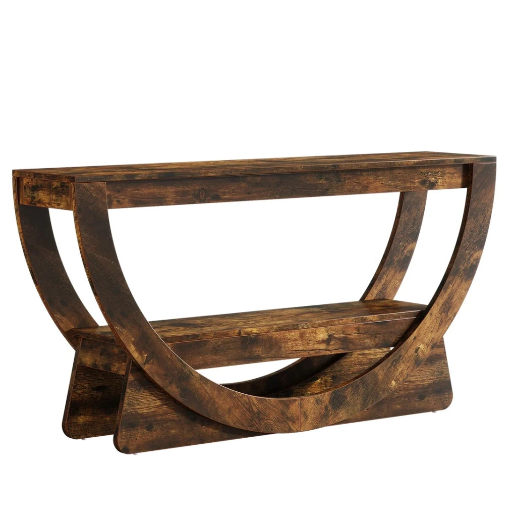 Mobile TV in MDF rustico marrone 160x30x80;5 cm con 2 ripiani aperti